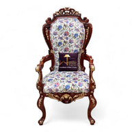 Wooden Twist Embossed Armchair Set of 2