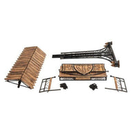 Wooden Twist Solid Wood & Iron Garden Swing 3 Seater - full view