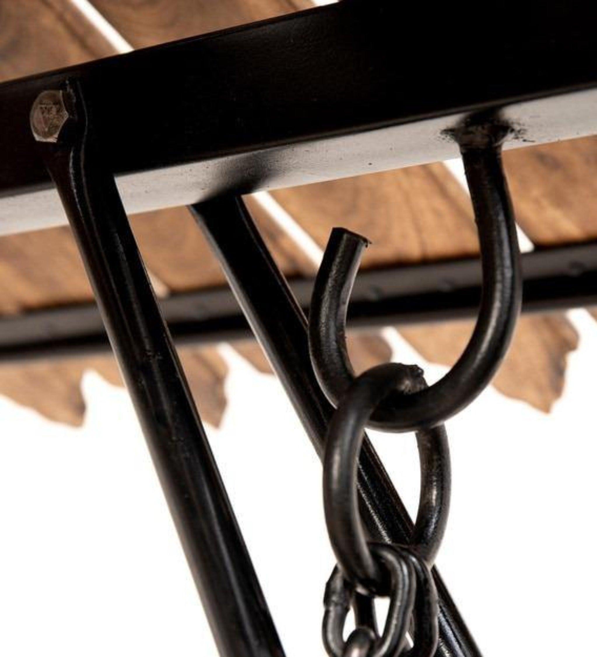 Wooden Twist Garden Balcony Swing - seating close-up