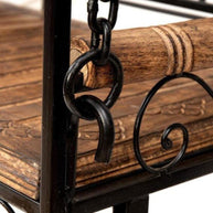 Wooden Twist Garden Swing - wrought iron frame detail