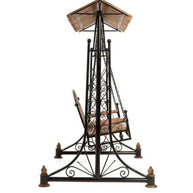 Wooden Twist Garden Swing - mango wood seat detail
