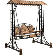 Wooden Twist Garden Swing - 3 seater jhula front view