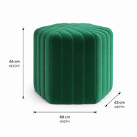 Wooden Twist Lucid Hexagonal Shape Solid Wood Pouf Ottoman Stool - WoodenTwist