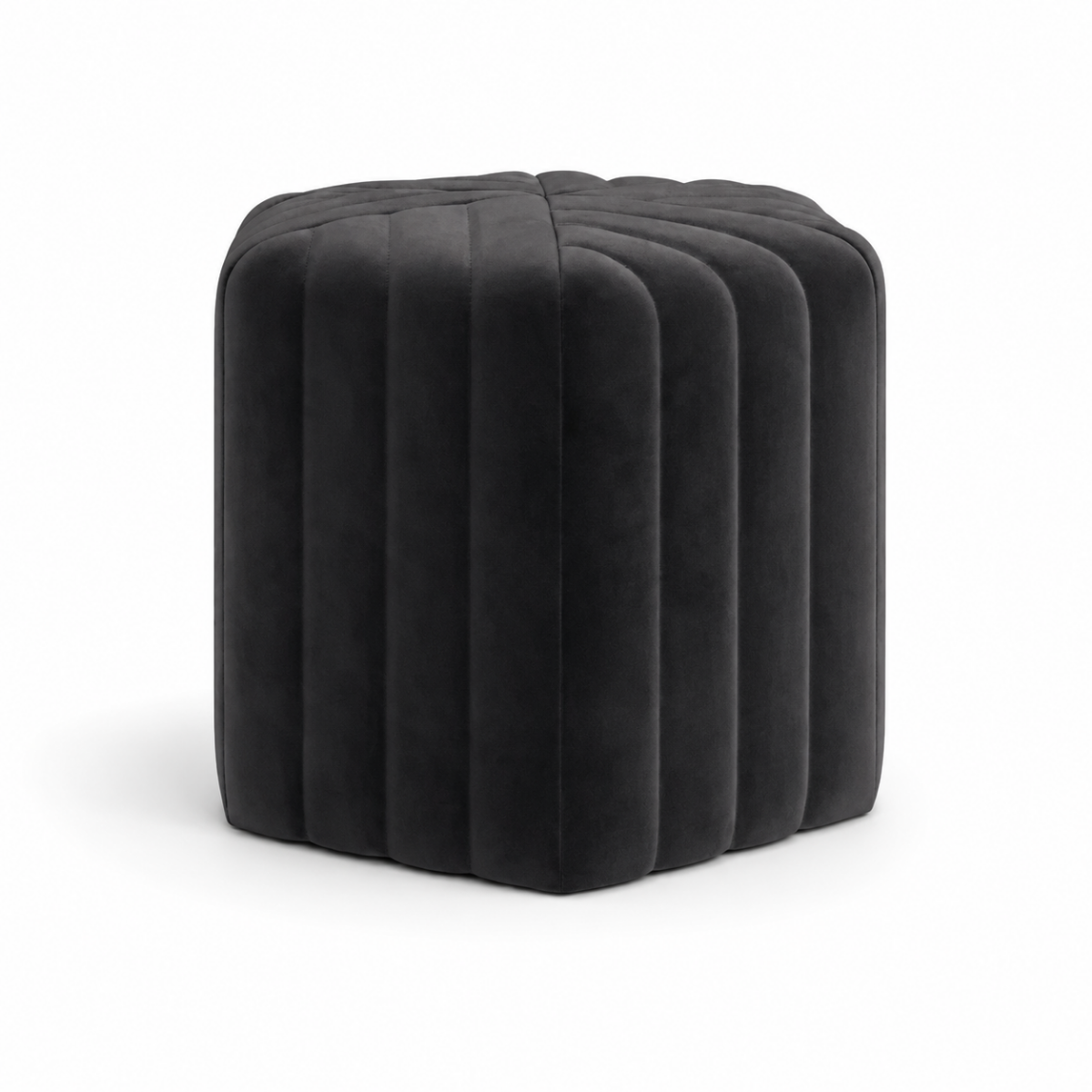 Wooden Twist Lucid Hexagonal Shape Solid Wood Pouf Ottoman Stool - WoodenTwist