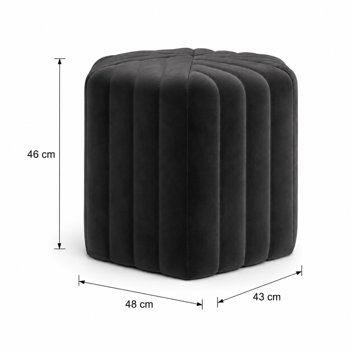 Wooden Twist Lucid Hexagonal Shape Solid Wood Pouf Ottoman Stool - WoodenTwist