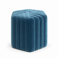 Wooden Twist Lucid Hexagonal Shape Solid Wood Pouf Ottoman Stool - WoodenTwist