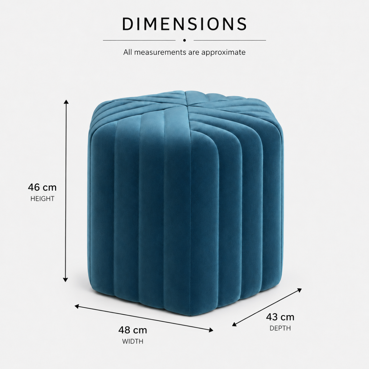 Wooden Twist Lucid Hexagonal Shape Solid Wood Pouf Ottoman Stool - WoodenTwist