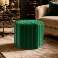 Wooden Twist Lucid Hexagonal Shape Solid Wood Pouf Ottoman Stool - WoodenTwist