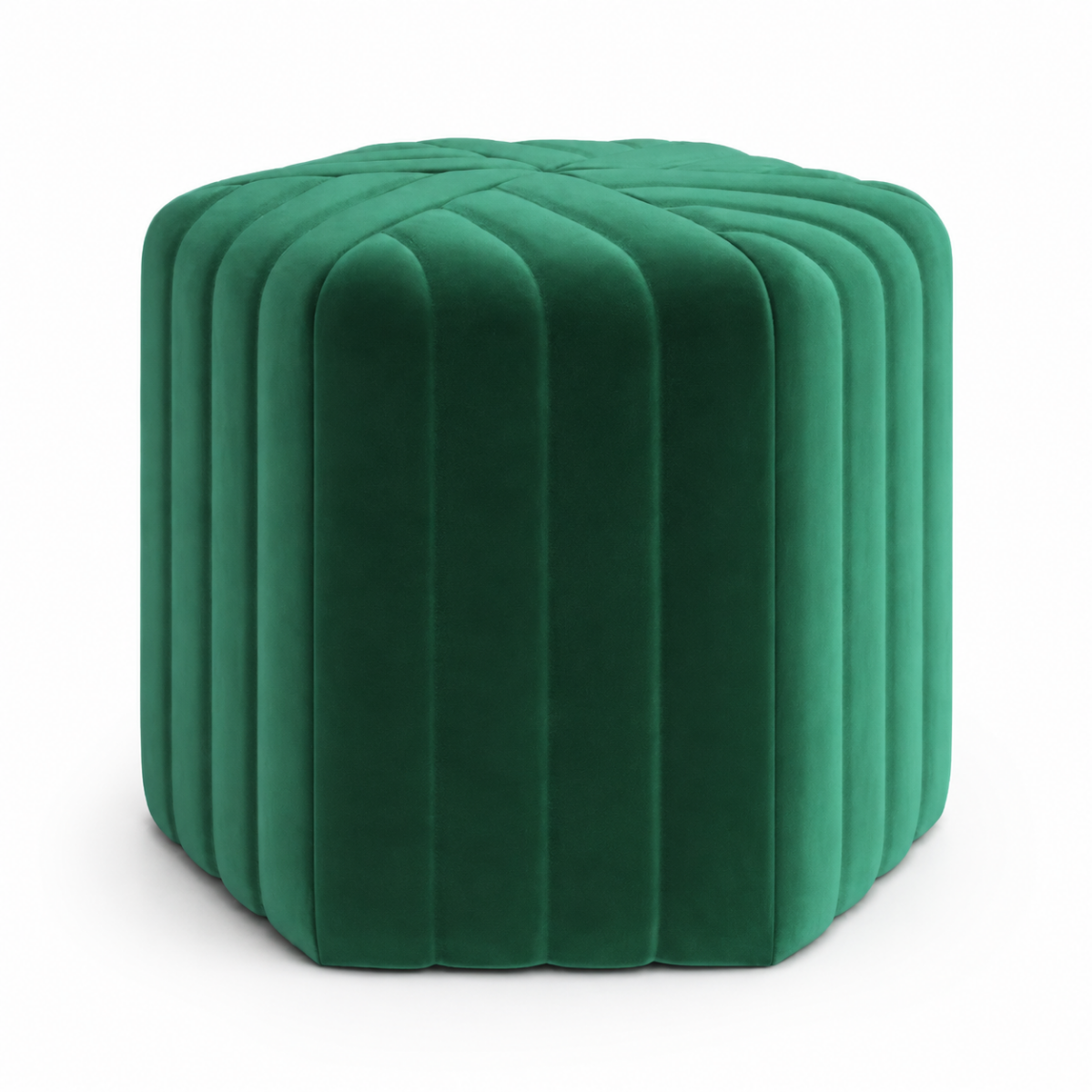 Wooden Twist Lucid Hexagonal Shape Solid Wood Pouf Ottoman Stool - WoodenTwist