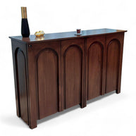 Wooden Twist Margin Acacia Wood Walnut Finish Cabinet