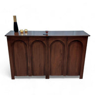 Wooden Twist Margin Acacia Wood Walnut Finish Cabinet
