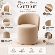 Wooden Twist Luxe Round Velvet Accent Chair