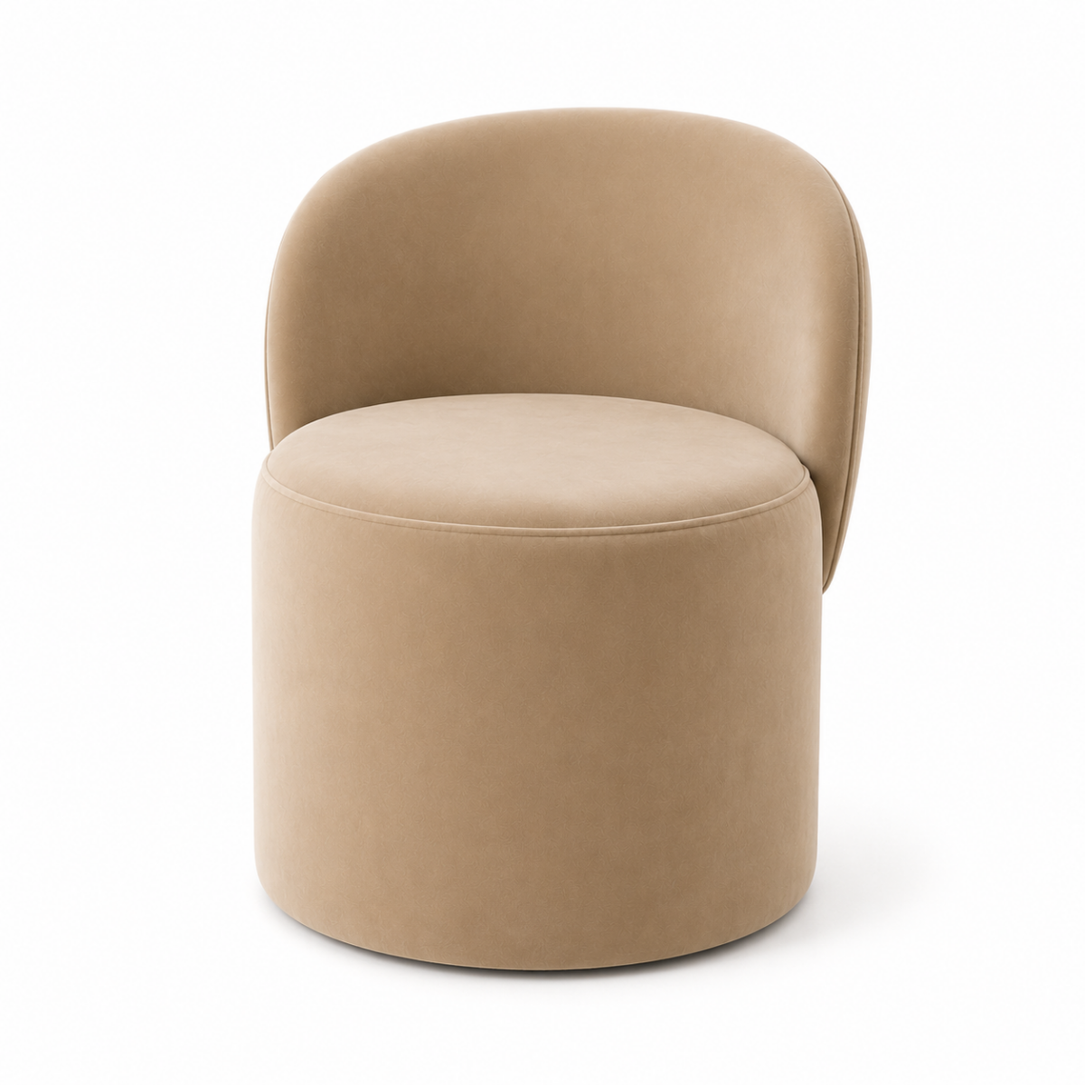 Wooden Twist Luxe Round Velvet Accent Chair