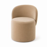 Wooden Twist Luxe Round Velvet Accent Chair