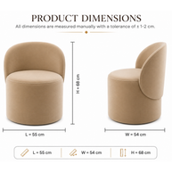 Wooden Twist Luxe Round Velvet Accent Chair