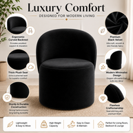 Wooden Twist Luxe Round Velvet Accent Chair