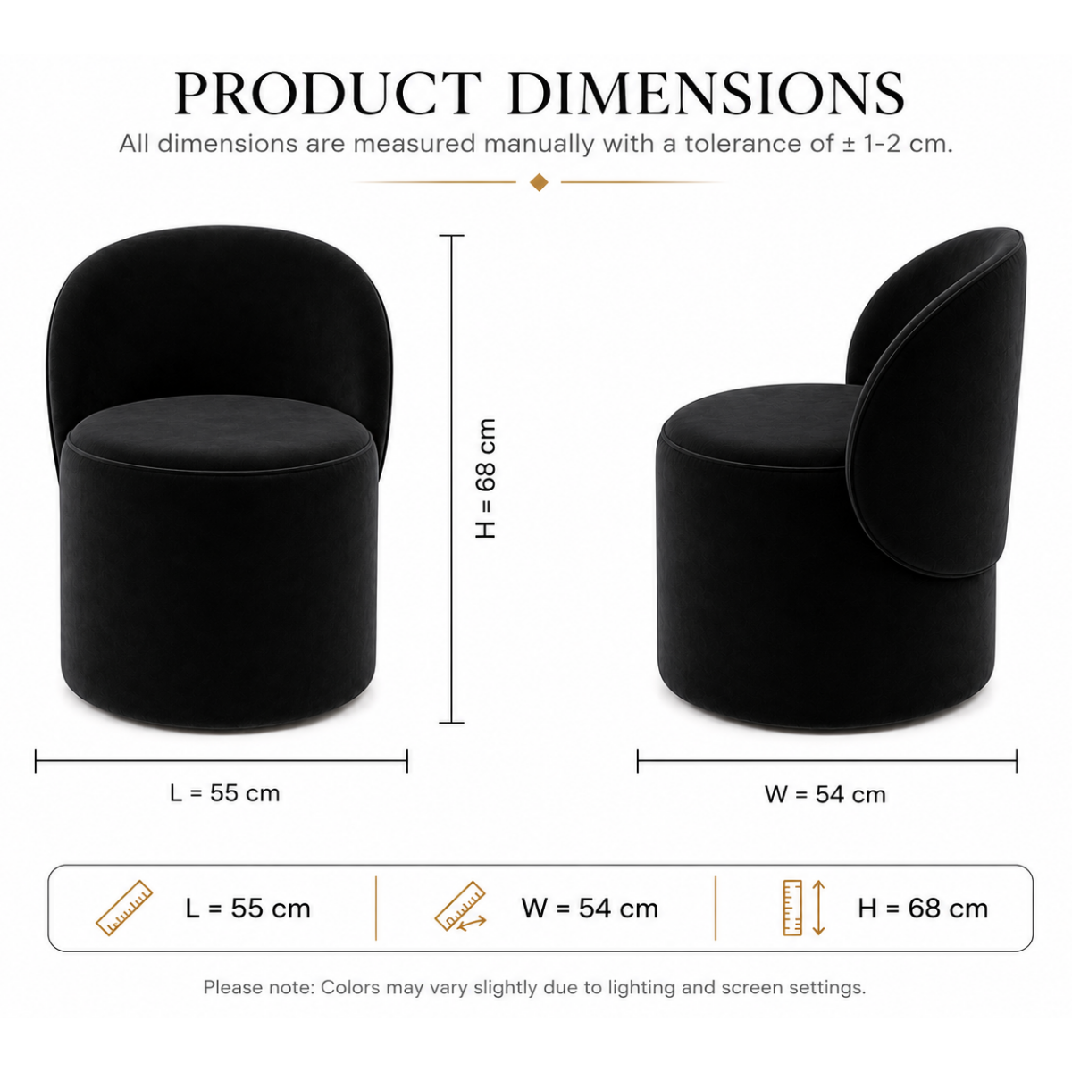 Wooden Twist Luxe Round Velvet Accent Chair