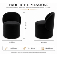 Wooden Twist Luxe Round Velvet Accent Chair