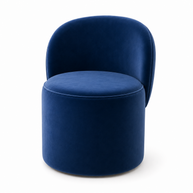 Wooden Twist Luxe Round Velvet Accent Chair