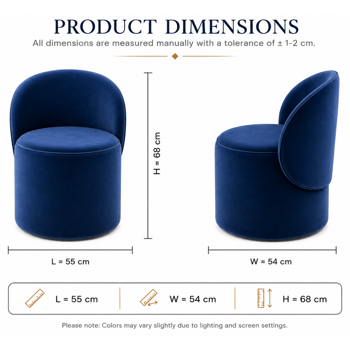 Wooden Twist Luxe Round Velvet Accent Chair