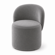 Wooden Twist Luxe Round Velvet Accent Chair