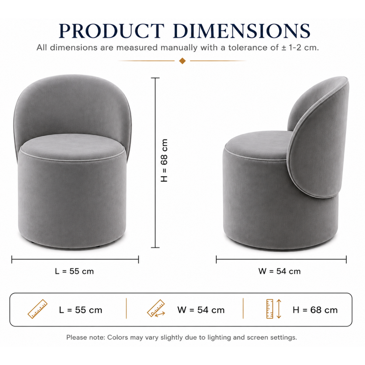 Wooden Twist Luxe Round Velvet Accent Chair