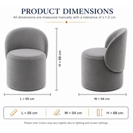 Wooden Twist Luxe Round Velvet Accent Chair
