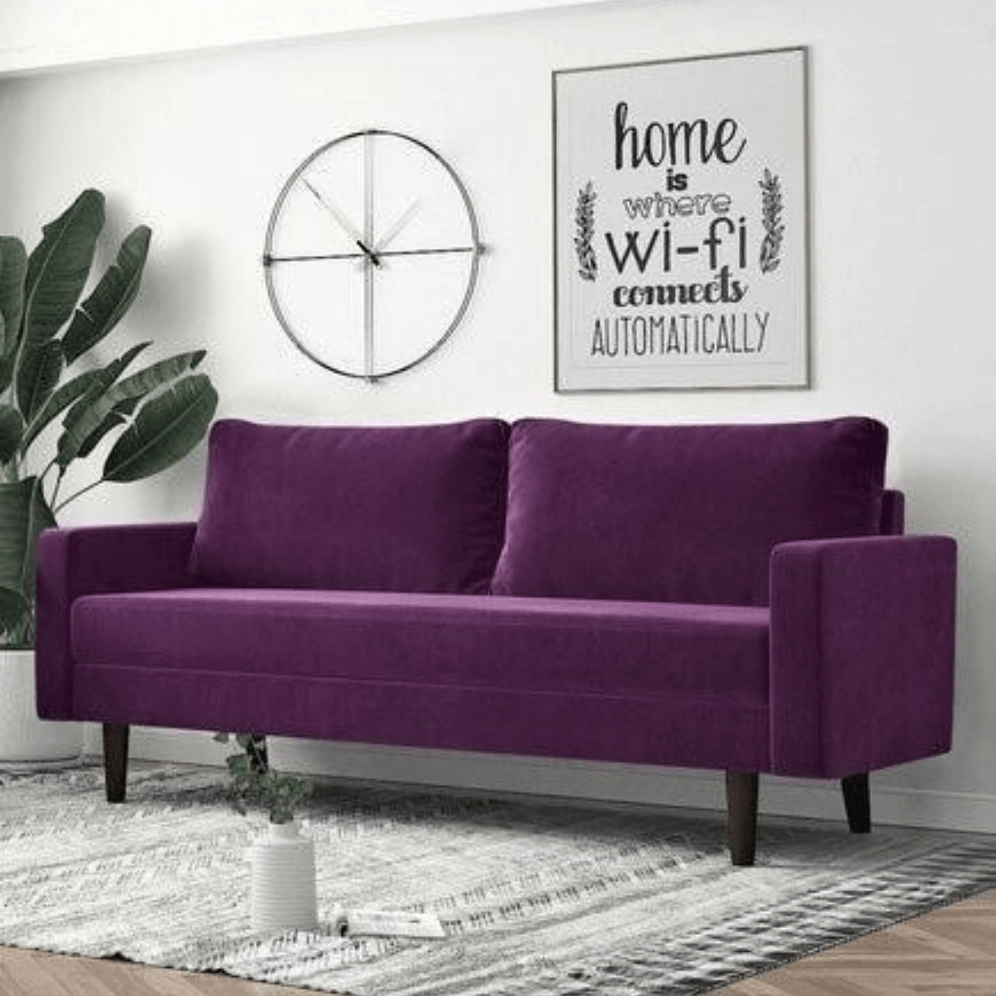 Wooden Twist Allay Designer Handmade Velvet Fabric Solid Wood Soft & Comfortable Sofa Set - WoodenTwist