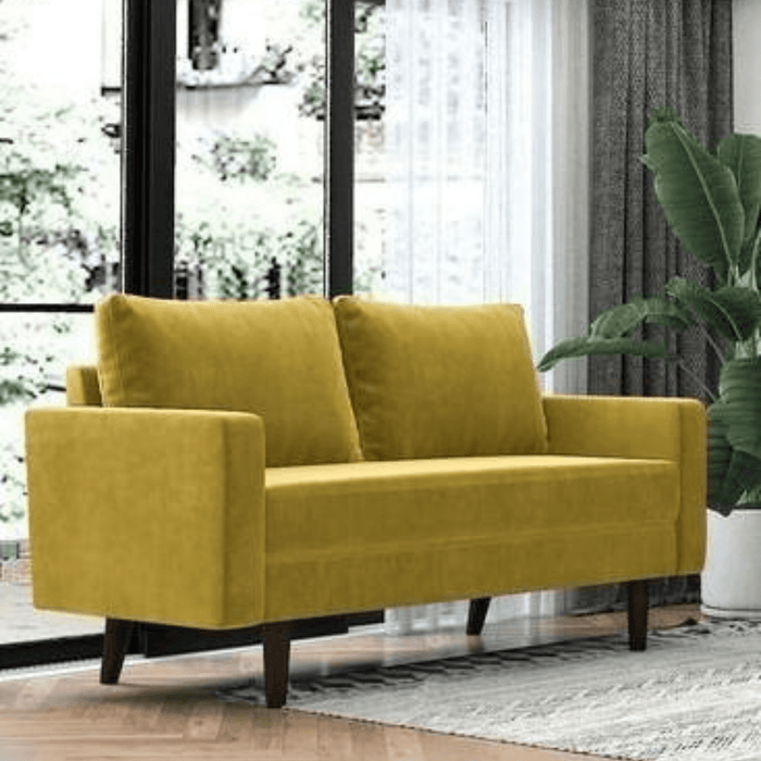 Wooden Twist Allay Designer Handmade Velvet Fabric Solid Wood Soft & Comfortable Sofa Set - WoodenTwist