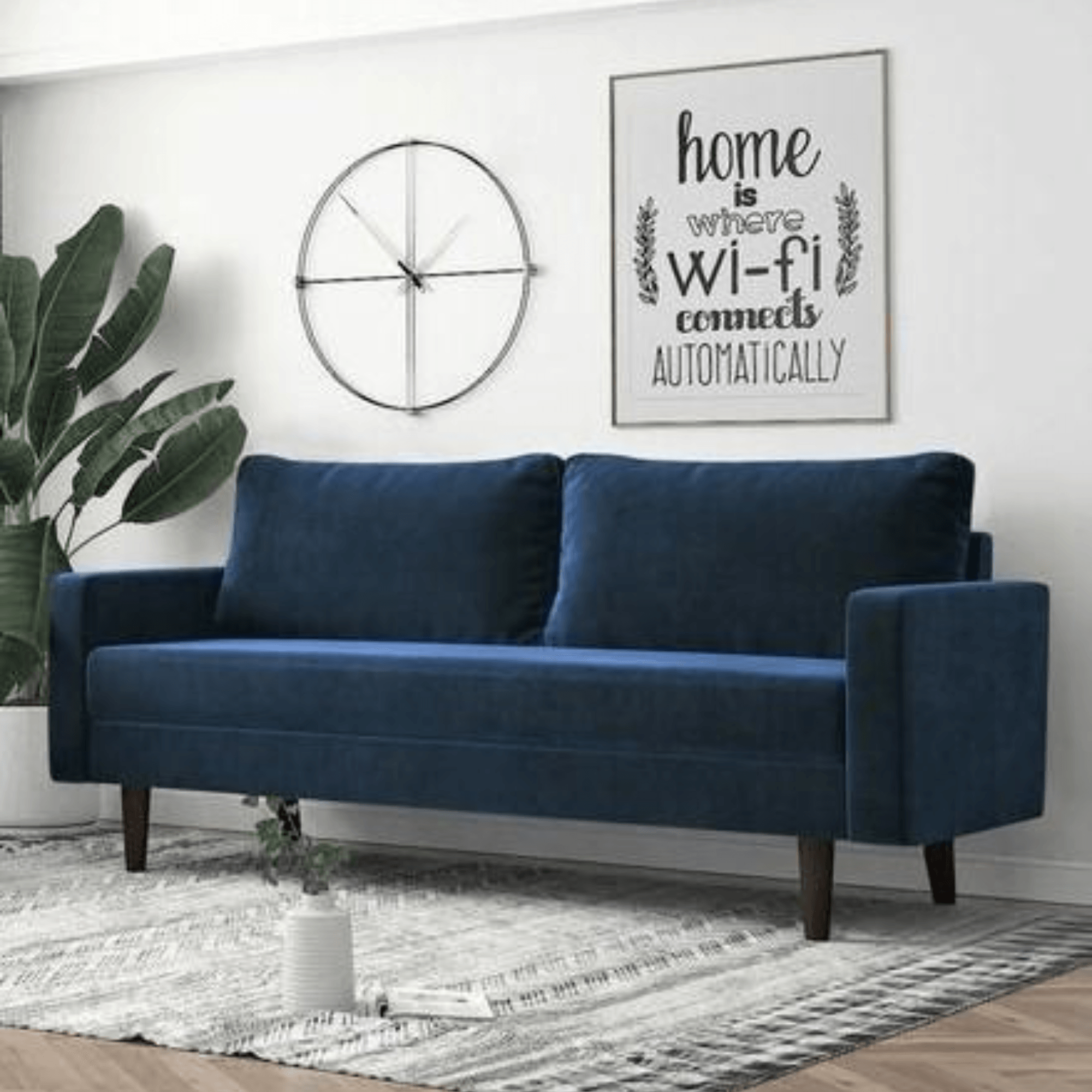 Wooden Twist Allay Designer Handmade Velvet Fabric Solid Wood Soft & Comfortable Sofa Set - WoodenTwist