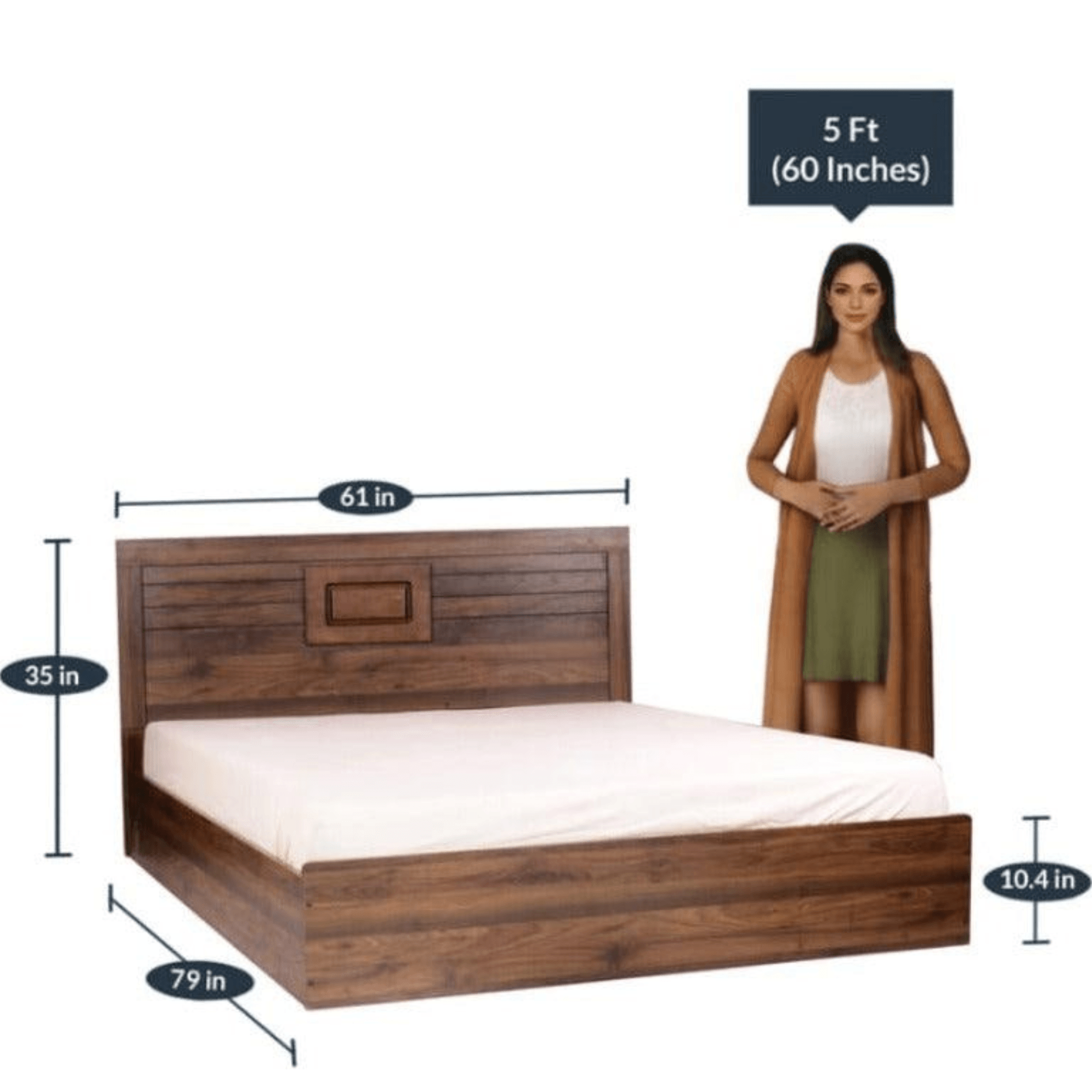 Wooden Twist Queen Size Bed