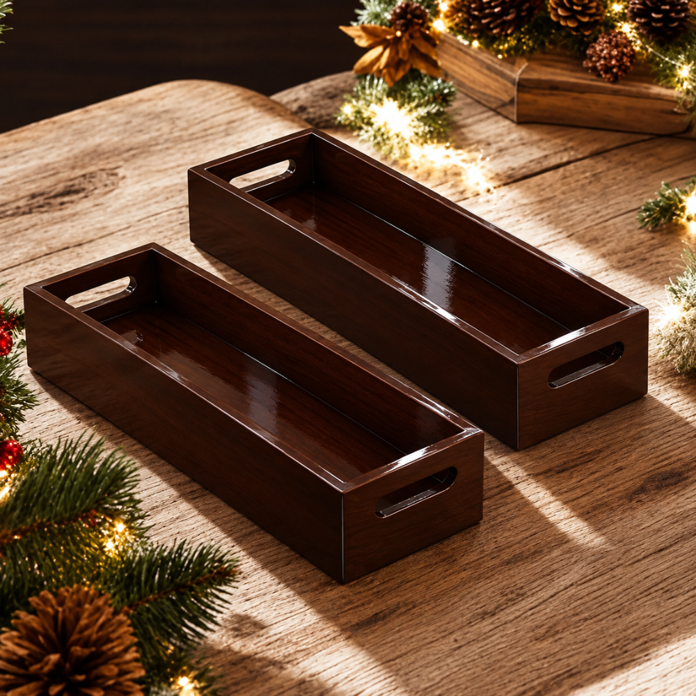 Wooden Twist Stylish Handles, Serving Tray 