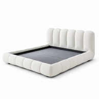 Wooden Twist Tactic Modernize Boucle Upholstery Bed for Luxury Bedroom Contemporary, Stylish, and Elegant