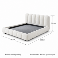Wooden Twist Tactic Modernize Boucle Upholstery Bed for Luxury Bedroom Contemporary, Stylish, and Elegant