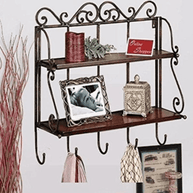 Wooden Twist Dyke Wall Mounted 2 Shelf Book and Kitchen Rack - WoodenTwist