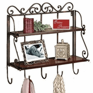 Wooden Twist Dyke Wall Mounted 2 Shelf Book and Kitchen Rack - WoodenTwist