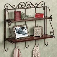 Wooden Twist Dyke Wall Mounted 2 Shelf Book and Kitchen Rack - WoodenTwist