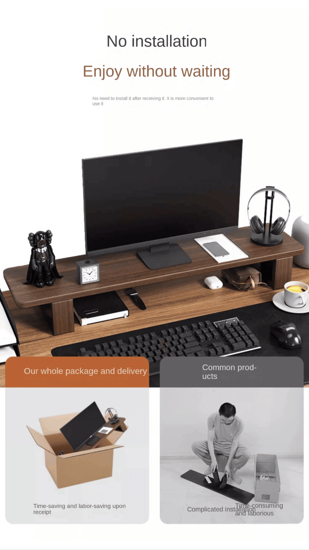 Wooden Twist Walnut Monitor Stand India