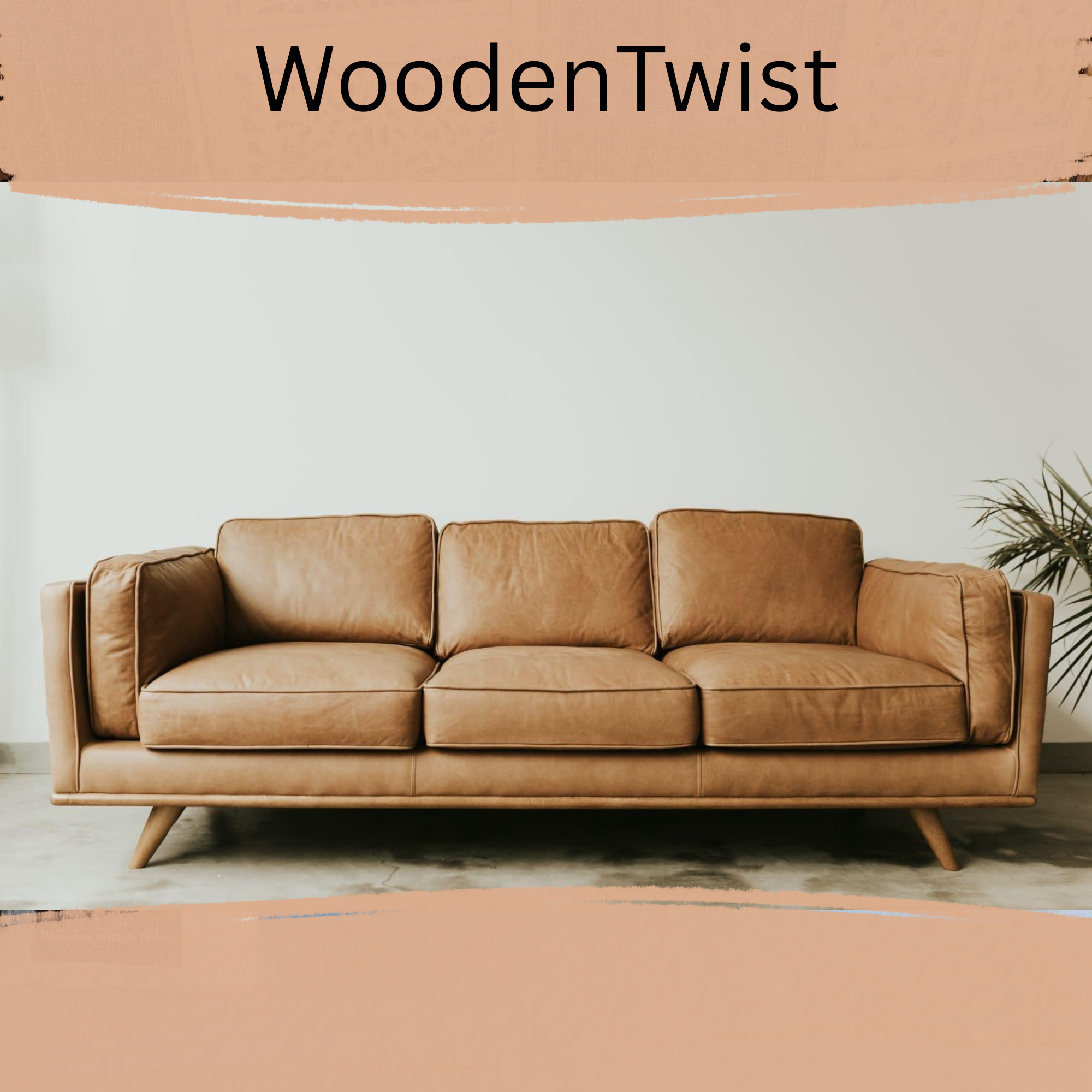 Wooden Handmade Attractive Modern 3 Seater Sofa (Brown) - WoodenTwist