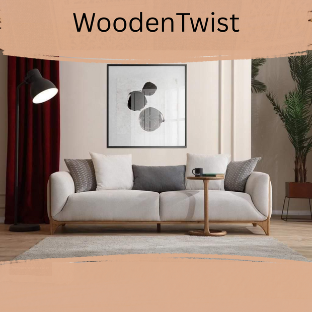 Traditional Interior Design Modern 4 Seater Sofa with 1 Armchair (Grey) - WoodenTwist