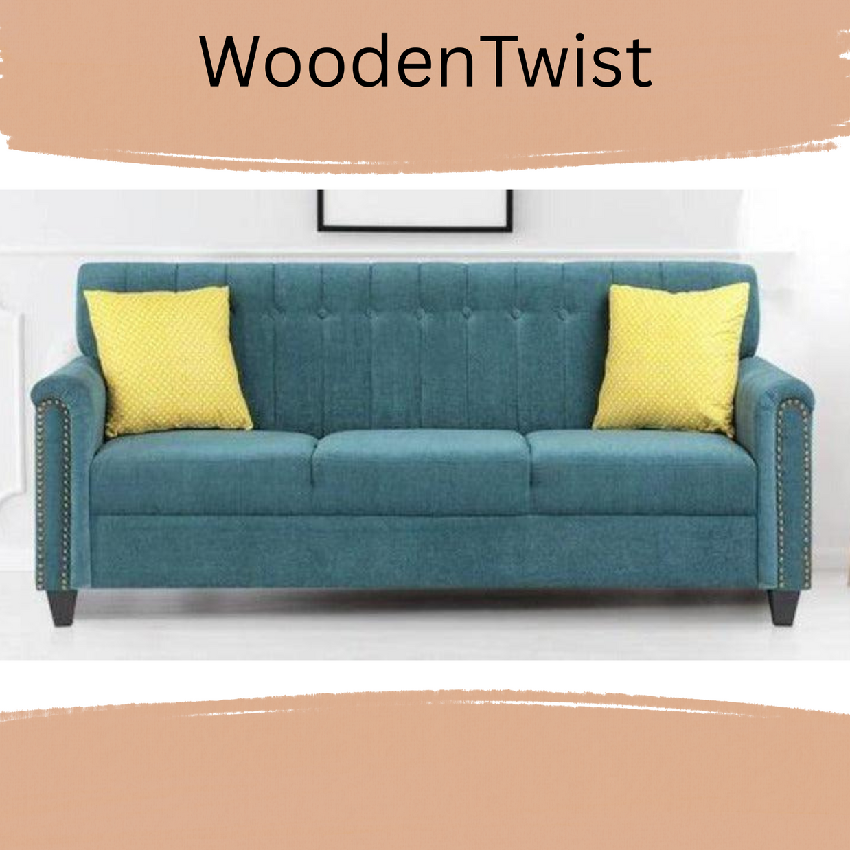 Contemporary Style Sofa Set In Blue Color - WoodenTwist