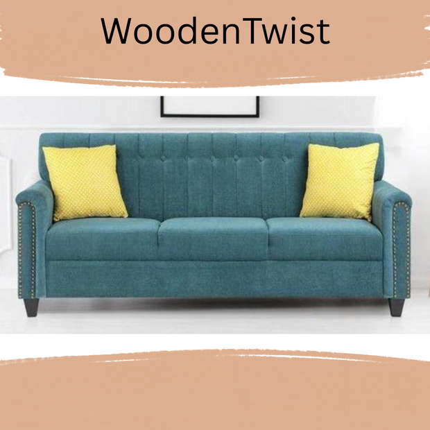 Contemporary Style Sofa Set In Blue Color - WoodenTwist