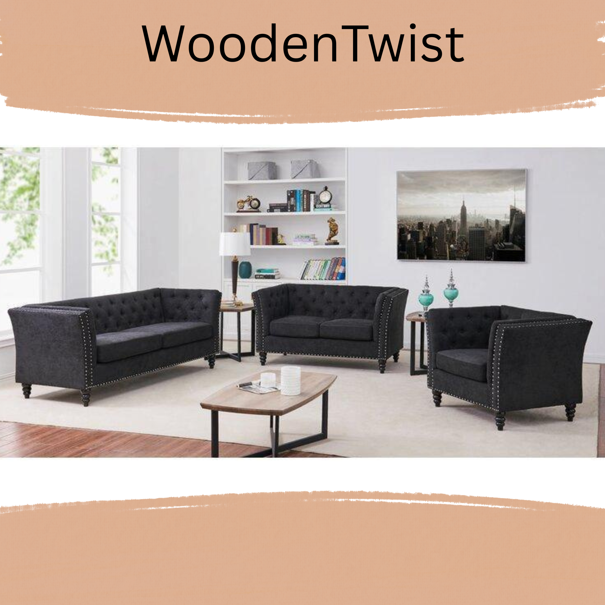 Fresco Living Room Sofa Set - WoodenTwist