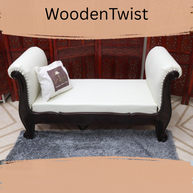 Fovero Sheesham Wood Bench Couch (Walnut Finish) - WoodenTwist