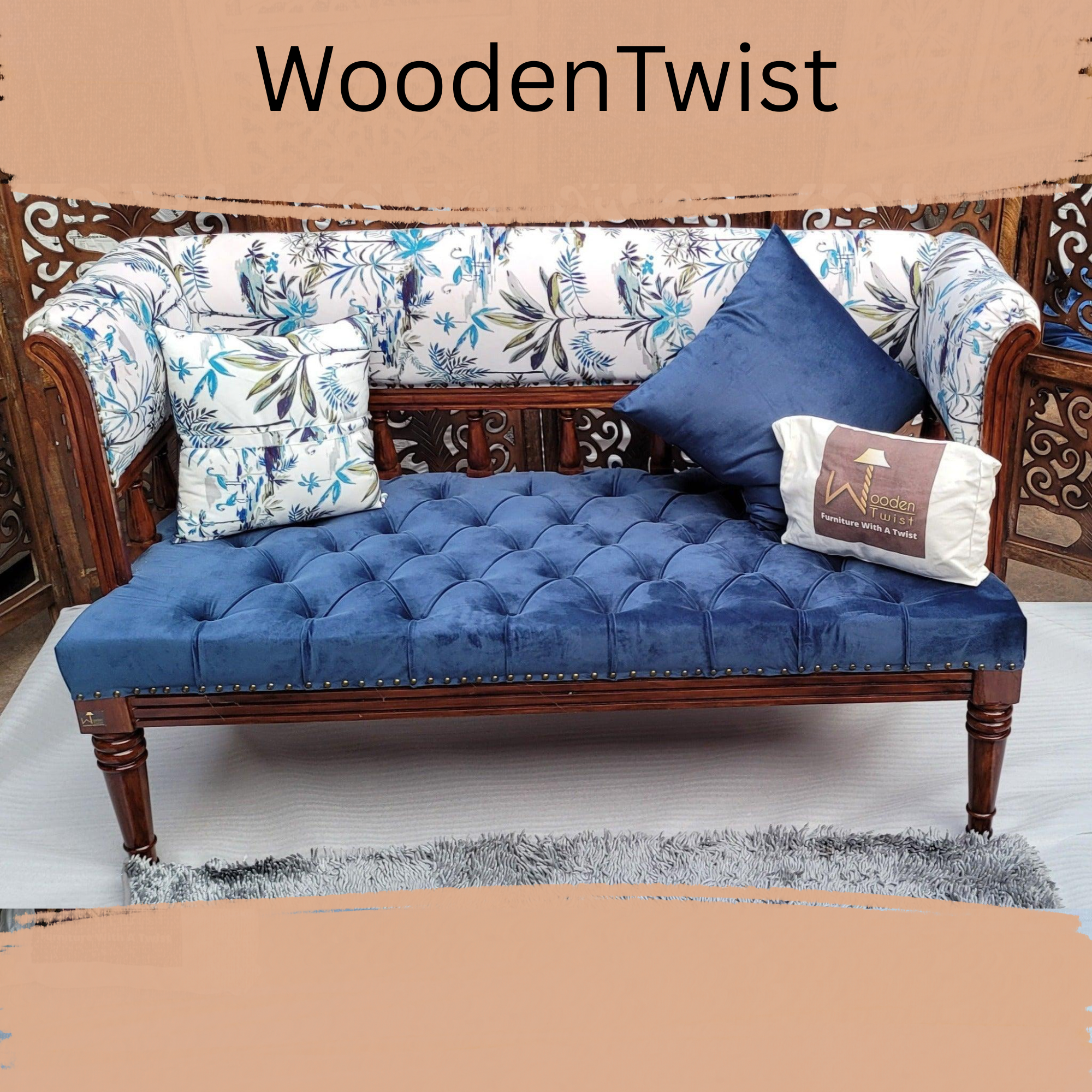 Wooden Bench for Living Room Comfort for Backrest (Teak Wood) - WoodenTwist
