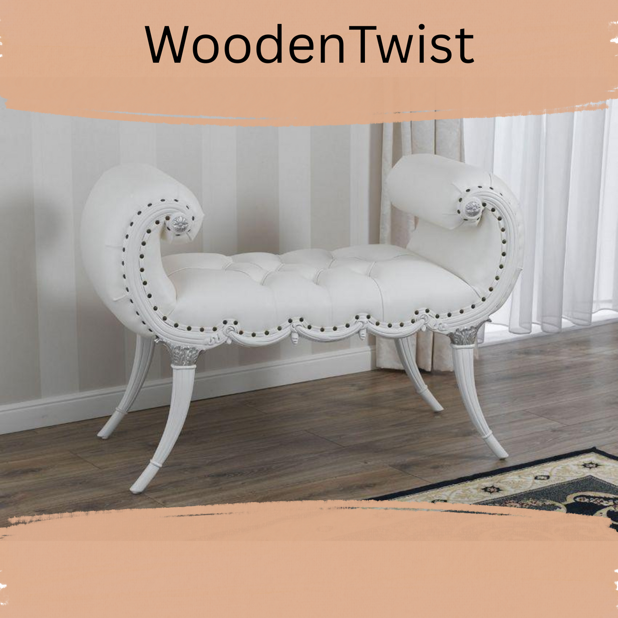 Ritzy Sheesham Wood Bench Couch - WoodenTwist