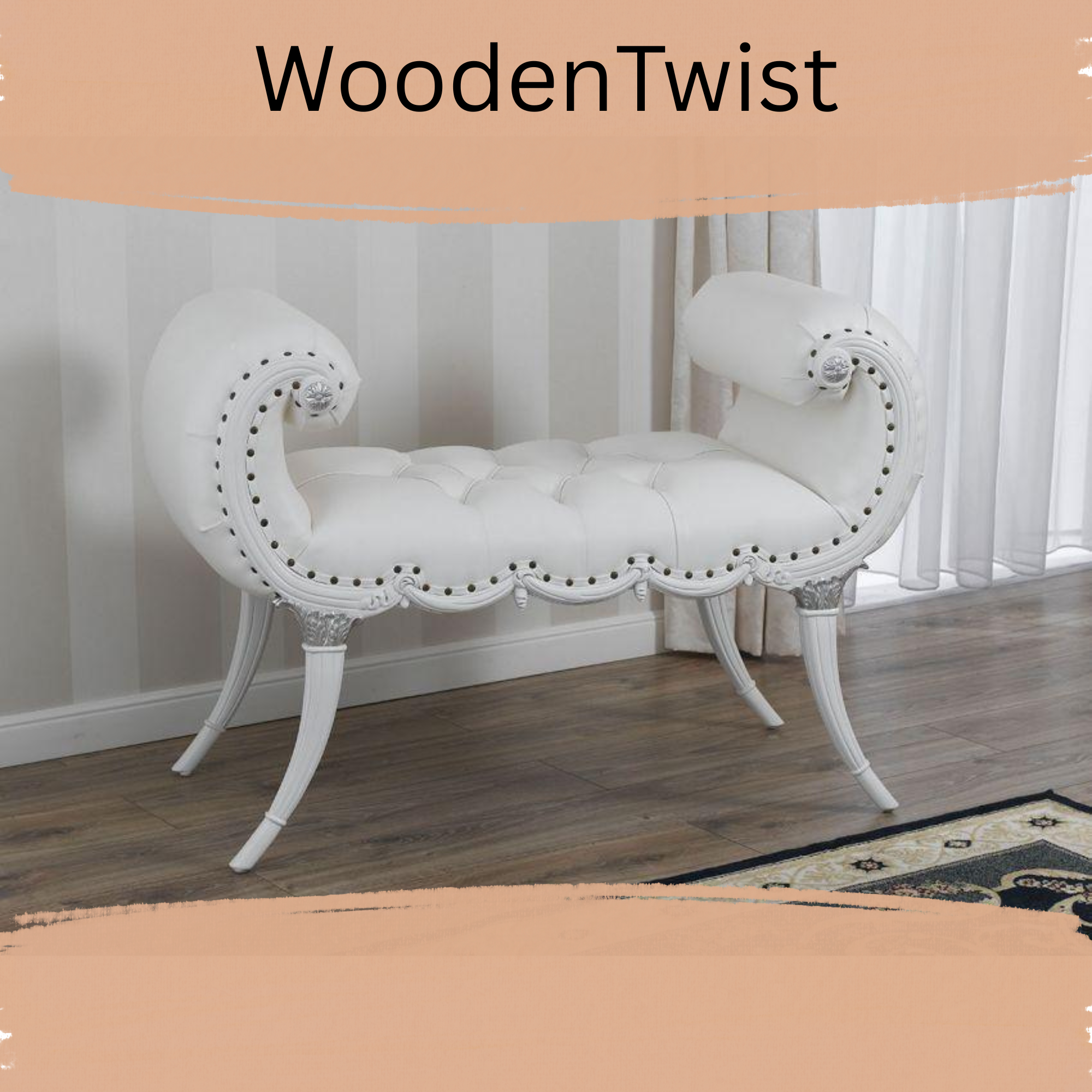 Ritzy Sheesham Wood Bench Couch - WoodenTwist