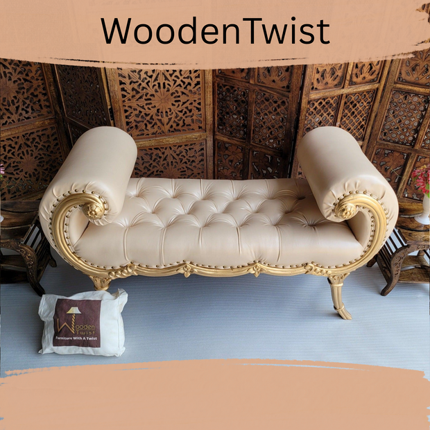 Montérno Sheesham Wood 2 Seater Bench Couch - WoodenTwist