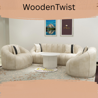 Collin Modern Oval Shape Sofa Set With Center Table - WoodenTwist