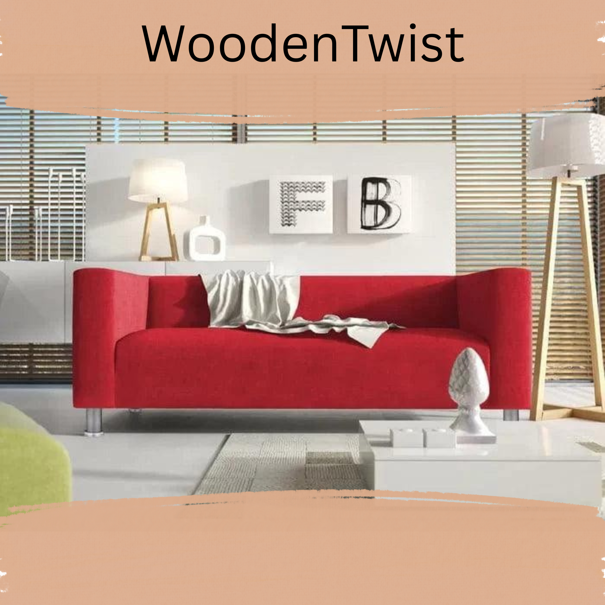 Wooden Twist Snazzy Style Teak Wood 3 Seater Modern Sofa - WoodenTwist